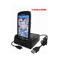 GSI Super Quality Desktop 3-In-1 Rapid Charger/Cradle/Data-Sync Docking Station For RIM Blackberry Torch 9850 Cell Phone - Plus Slot For Extra Battery Charge - Powered By USB Or By Included AC Wall Adapter