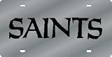 New Orleans Saints Laser Cut Silver License Plate