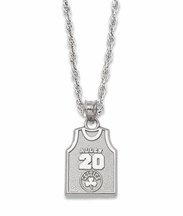 Ray Allen Boston Celtics #20 5/8" Jersey Pendant on an 18" Chain - Sterling Silver Jewelry