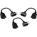 Cables Unlimited PWR-PSLIB-3 1 Foot Outlet Xtender Power Cord with Pass Through