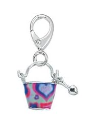Genuine Zable (TM) .925 Sterling Silver Multicolor Pail and Shovel Bead Charm (Hangs 26 mm). 100% Satisfaction Guaranteed.