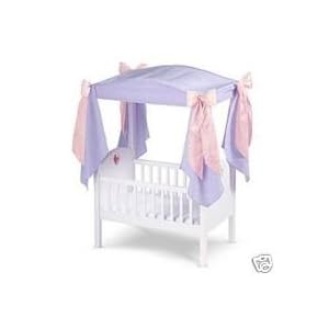 American Girl Bitty Baby Crib with Canopy and Bedding