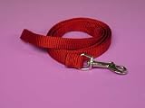 Single Thick Nylon Lead with Swivel Snap, 5/8 x 4' Red