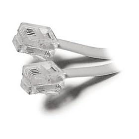 Recoton T63WHITE Modular Line Cord, 4 Conductor, White (50 feet) by 