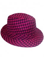 Outer Rebel Fashion Fedora Hat- Black & White Buffalo Check