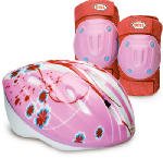 bell child girls bicycle helmet knee pads and elbow pads value pack  more detail click!