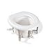 [Item]: Raised Toilet Seat [Additional Info]: Universal Raised Toilet Seat Fits Securely Over Any Toilet Bowl and Won't Scratch or Chip Porcelain. Plastic seat fits securely and features vinyl-covered brackets that allow height adjustments from 4 3/4" t
