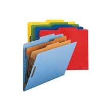 Smead 100% Recycled Classification Folder, Letter, 2/5 Right Of Center, 2 Dividers, Assorted Colors, 5 Per Pack (14049)