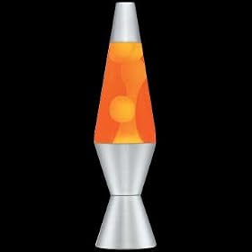 Lava Lite 14-1/2-Inch Classic Lava Lamp, White/Orange