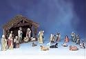 Krippe mit 11 Figuren ca. 50x17x35cm