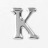 Hotfix Aluminum Rivets of Unique Letter 'K' (silver), 3 Pieces