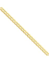14k Gold 4.5mm Open Concave Curb Chain 22 Inches