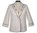 All Products : Susan Graver Stretch Texture Contrast Trim Embroidered Collar Jacket