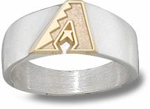 Arizona Diamondbacks 3/8 10KT Gold A Two Tone Mens Ring - Sterling Silver Jewelry