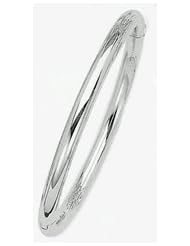 6mm 14k High Polished White Gold Bangle Bracelet