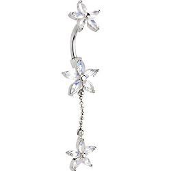 Aurora Lily Trio Dangle Belly Ring