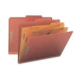 Classification Folder, Letter, 2 Pocket-Dividers, 2 Expansion, Red, 10/Box SMD14079