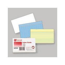 Value Pack 3 x 5 Plain Index Cards, White, 500 Cards/Pack (UNV47205) Category: Index Cards