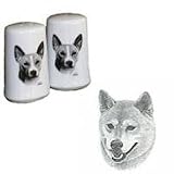 Shiba Inu Small Salt and Pepper Shakers, Porcelain by Rosalinde (3')
