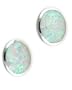 Morningflower Oval White Opal Post Earrings