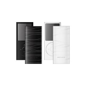Belkin Ipod Nano 4G Silicon sleeve, textured, black and white, 2 pack