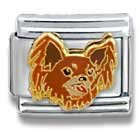 Clearly Charming Long Hair Chihuahua Dog Breed Canine Collection Italian Charm 18k Gold by Casa D'Oro