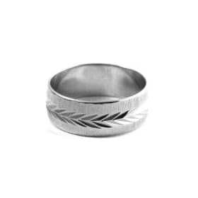 Mens 24k White Gold Layered Diamond Cut 8mm THICK Wedding Ring Band ~ YOU CHOOSE SIZE ~ LIFETIME WARRANTY (WB2)