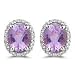 Kunzite Earrings - 1/3 (0.30-0.35) Ct+ Diamond & 6.00 Ct Kunzite Earrings in 14K White Gold