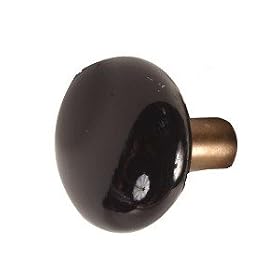 Black Porcelain Doorknob Bronze Stem 2 by 