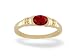 14K Yellow Gold Genuine Oval Ruby Ring