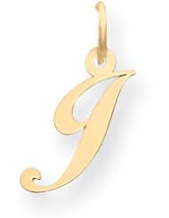 14k Gold Small Fancy Script Initial J Charm