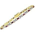 Sterling Silver VML Genuine Ruby and Diamond Accent X and Oval Bracelet by LEAH HANNA