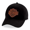 Harley-Davidson&reg; Women's Orange Crystal Bar & Shield Logo Baseball Cap / Hat. Crystal embellishments. Adjustable. 99411-09VW