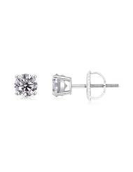0.9 ct Solitaire Diamond Stud Earrings in Platinum