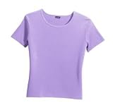 NEW Hanes Silver for Her - Classic Fit Rib T Lavender-L