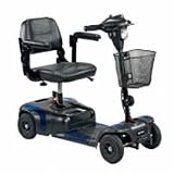 21EPAQHV71L. SL160  Drive Medical Phoenix 4 Wheel Compact Portable Travel Power Scooter, Red / Blue
