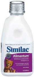 Similac Alimentum Hypoallergenic Formula with Iron, DHA/ARA, Ready to Feed, 1-Quart (Pack of 6)