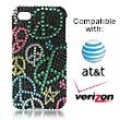 Art Series Bling Luxurious Design Crystal Snap-on Case for Apple iPhone 4, 4G, 4th Generation - Rainbow Peace Sign