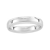 14K White Gold Comfort Fit Beveled Edged Wedding Band For Men and Women - Sizes 5 - 12