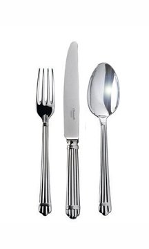 Christofle Silver Plated Aria Salad Serving Fork 0022-083