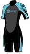 Womans Osprey 40 Chest Shortie Wetsuit *XL* in Aqua