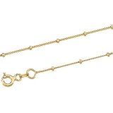 14K Yellow Gold Beaded Curb Chain - 16 inches