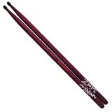 Hickory Series Drum Sticks With Red Finish Rock Nylon Tip