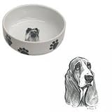 Basset Hound Paw Print Bowl, Porcelain by Rosalinde (7 in. x 2.5 in. deep)