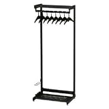 Quartet 20225 36 Wide Single-Sided Rack with Two Shelves, 16 Hangers, Steel, Black