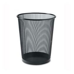 Round Waste Bin, Steel Mesh, 11-7/10"x11-7/10"x14", Black