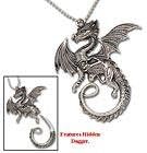 Fantasy Dragon Necklace Knife with Chain