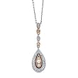 14k Two-Tone Gold & Diamond Teardrop Pendant on 18" Necklace (0.24ctw)