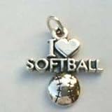 Sterling Silver Softball Charm