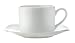 Royal Worcester Classic White Square Set of 4 Teacups 9 ounce and Saucers 6 inch